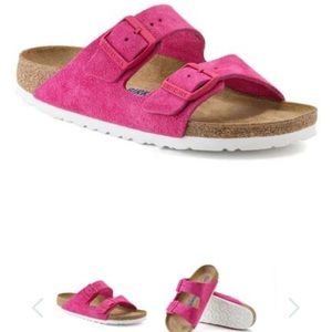 Brand New BIRKENSTOCKS size 41 Normal/Regular Fushia Tulip Soft Bed Arizona